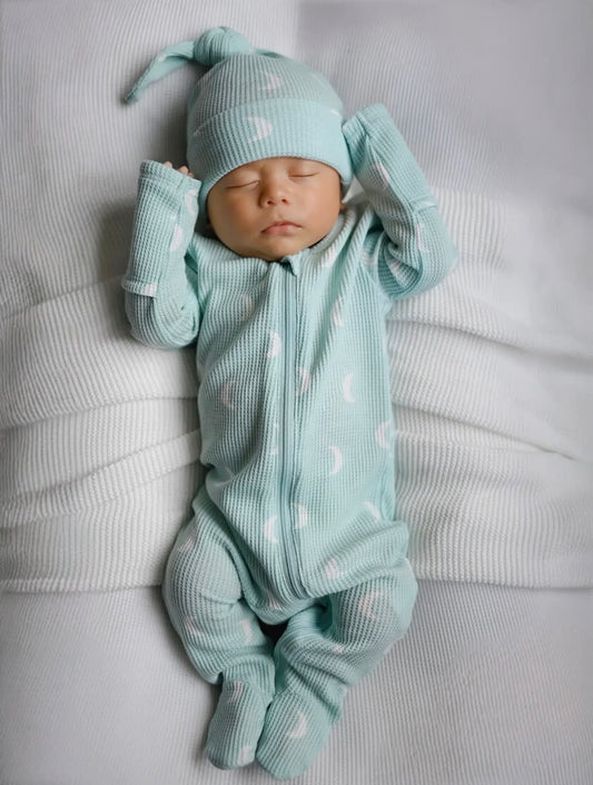 Mini Moons Organic Cotton Waffle Knit Sleeper
