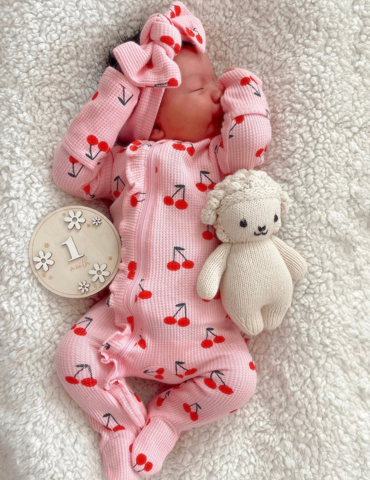 Pink Cherries Organic Waffle Sleeper