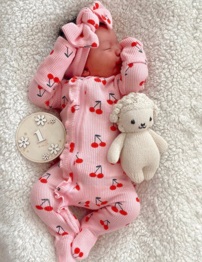 Pink Cherries Organic Waffle Sleeper