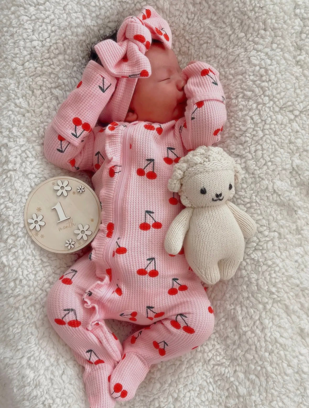 Pink Cherries Organic Waffle Sleeper