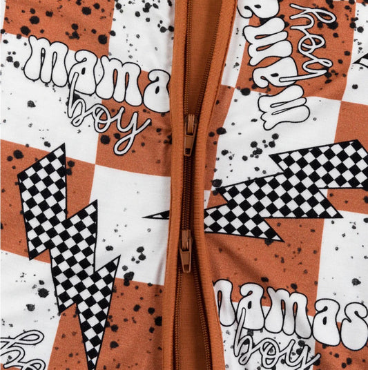 Checkered Lightening Mama Boy Bamboo Sleeper