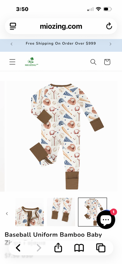 Baseball Team Bamboo Sleeper