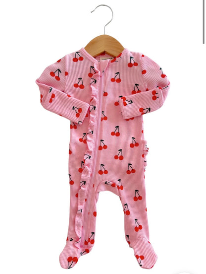 Pink Cherries Organic Waffle Sleeper